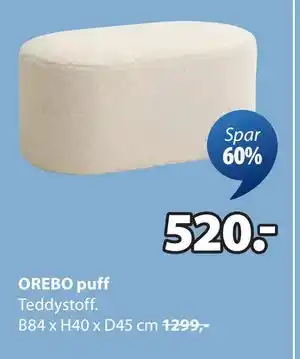 OREBO puff, NOK 520