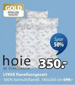 JYSK LYKKE flanellsengesett, NOK 350 tilbud