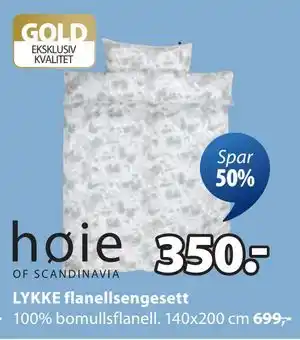 JYSK LYKKE flanellsengesett, NOK 350 tilbud