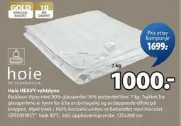 JYSK Høie HEAVY vektdyne, NOK 1000 tilbud