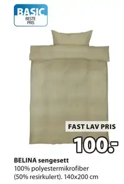JYSK BELINA sengesett, NOK 100 tilbud
