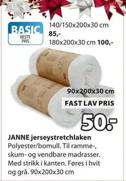 JYSK JANNE jerseystretchlaken tilbud