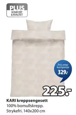 JYSK KARI kreppsengesett, NOK 225 tilbud