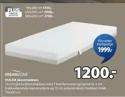 JYSK HULDA skummadrass tilbud