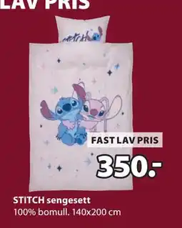 JYSK STITCH sengesett, NOK 350 tilbud