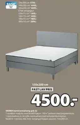 JYSK VERMA kontinentalseng grå-22, NOK 4500 tilbud