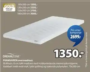 JYSK FRAMVAREN overmadrass tilbud
