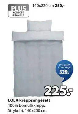 JYSK LOLA kreppsengesett tilbud