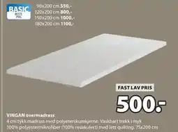 JYSK VINGAN overmadrass tilbud
