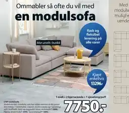 JYSK LYBY modulsofa, NOK 7750 tilbud