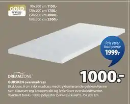 JYSK GURSKEN overmadrass tilbud