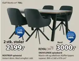 JYSK SKOVLUNDE spisebord, NOK 3000 tilbud