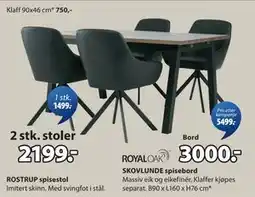 JYSK ROSTRUP spisestol, NOK 2199 tilbud
