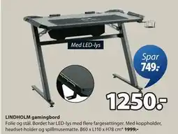 JYSK LINDHOLM gamingbord, NOK 1250 tilbud