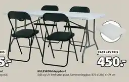 JYSK KULESKOG klappbord, NOK 450 tilbud