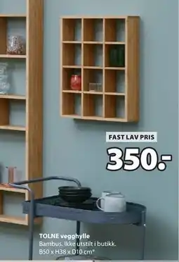 JYSK TOLNE vegghylle, NOK 350 tilbud