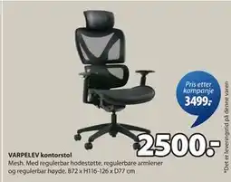 JYSK VARPELEV kontorstol, NOK 2500 tilbud