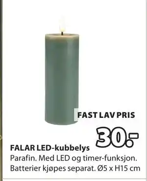 JYSK FALAR LED-kubbelys, NOK 30 tilbud