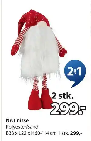 JYSK NAT nisse, NOK 299 tilbud