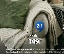 JYSK SELENIT fleecepledd, NOK 149 tilbud