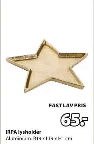 JYSK IRPA lysholder, NOK 65 tilbud