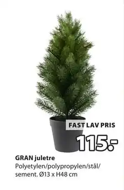JYSK GRAN juletre, NOK 115 tilbud