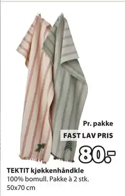 JYSK TEKTIT kjøkkenhåndkle, NOK 80 tilbud