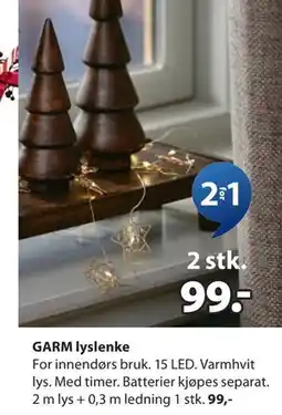 JYSK GARM lyslenke, NOK 99 tilbud