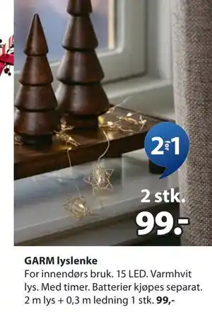 JYSK GARM lyslenke, NOK 99 tilbud