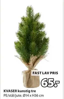 JYSK KVASER kunstig tre, NOK 65 tilbud