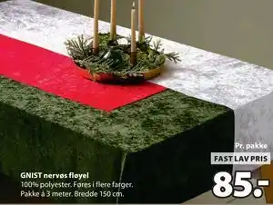 JYSK GNIST nervøs fløyel, NOK 85 tilbud