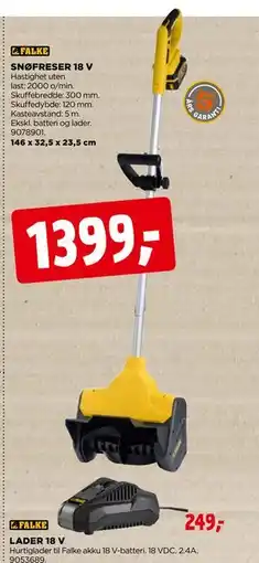 jem & fix SNØFRESER 18 V, NOK 1399 tilbud