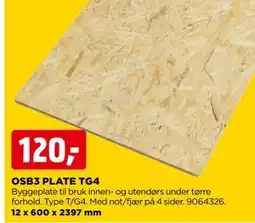 jem & fix OSB3 PLATE TG4, NOK 120 tilbud
