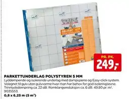 jem & fix PARKETTUNDERLAG POLYSTYREN 5 MM, NOK 249 tilbud