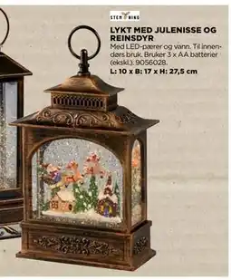 jem & fix LYKT MED JULENISSE OG REINSDYR, NOK 179 tilbud