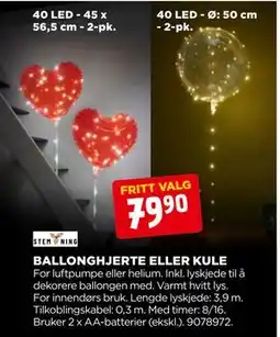 jem & fix BALLONGHJERTE ELLER KULE, NOK 79.9 tilbud