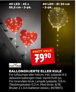 jem & fix BALLONGHJERTE ELLER KULE, NOK 79.9 tilbud