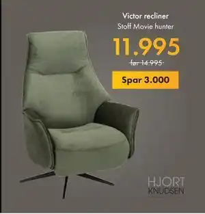 Fagmøbler Victor recliner, NOK 11995 tilbud