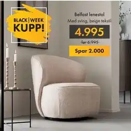 Fagmøbler Belfast lenestol, NOK 4995 tilbud