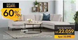 Fagmøbler Sone dyp hjørnesofa, NOK 22059 tilbud