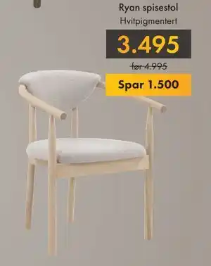 Fagmøbler Ryan spisestol, NOK 3495 tilbud