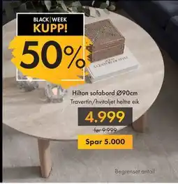 Fagmøbler Hilton sofabord Ø90cm, NOK 4999 tilbud