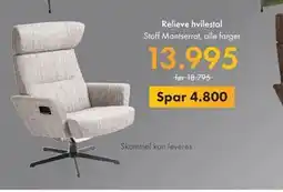 Fagmøbler Relieve hvilestol, NOK 13995 tilbud