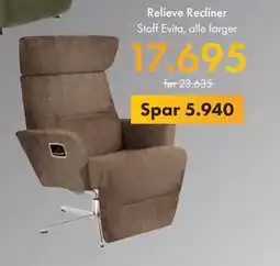 Fagmøbler Relieve Recliner, NOK 17695 tilbud