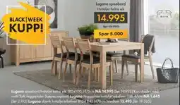 Fagmøbler Lugano spisebord, NOK 14995 tilbud