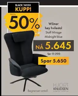Fagmøbler Wilmer høy hvilestol, NOK 5645 tilbud