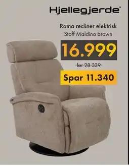 Fagmøbler Roma recliner elektrisk, NOK 16999 tilbud