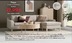 Fagmøbler Freya 3-seter m/sjeselong, NOK 14995, Medlemspris tilbud