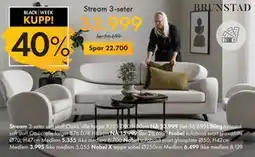 Fagmøbler Stream 3-seter, NOK 33999 tilbud