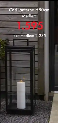 Fagmøbler Carl lanterne H80cm, NOK 2285, Medlemspris tilbud